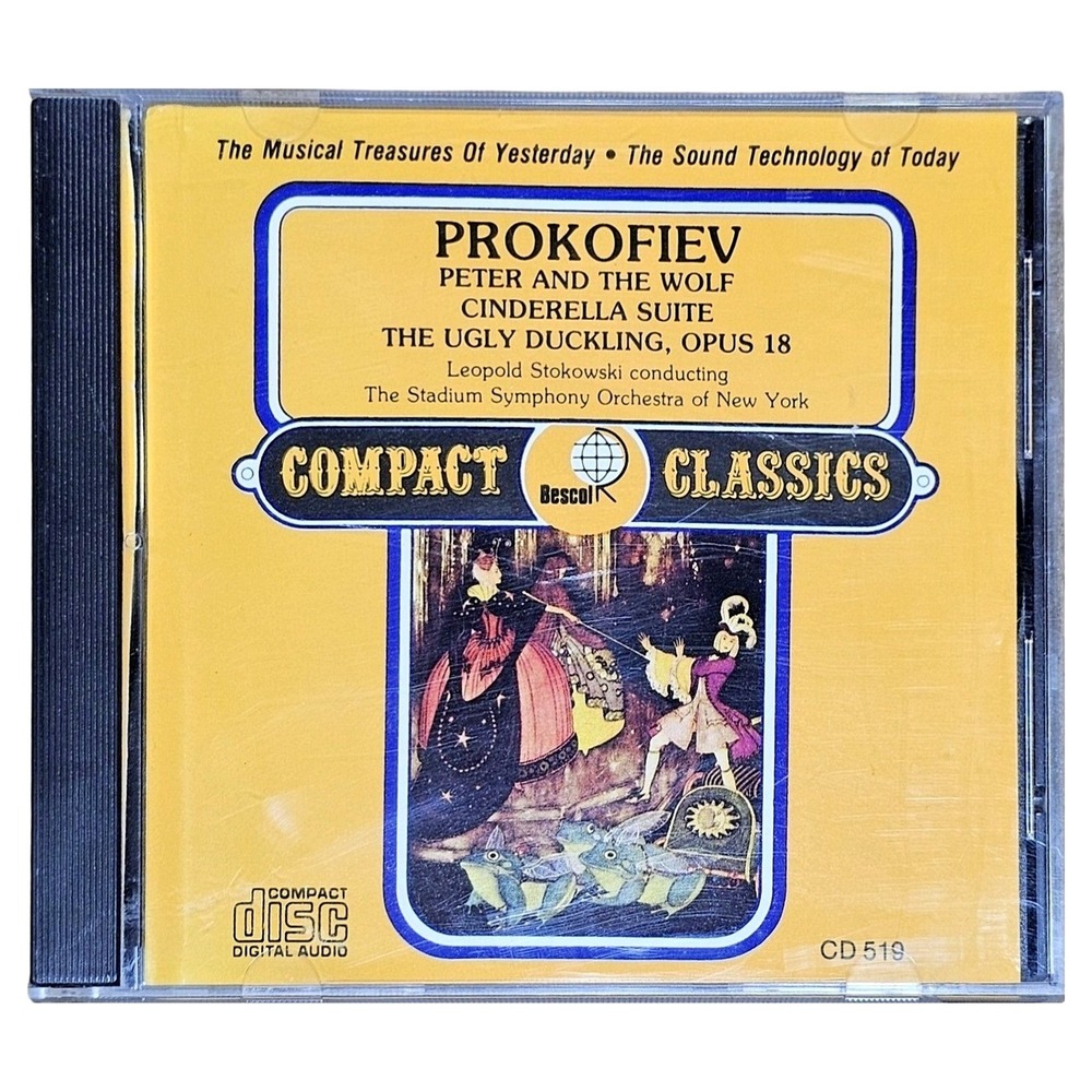 Prokofiev Peter And The Wolf‎ Bescol CD 519 Cinderella Suite Leopold Stokowski
